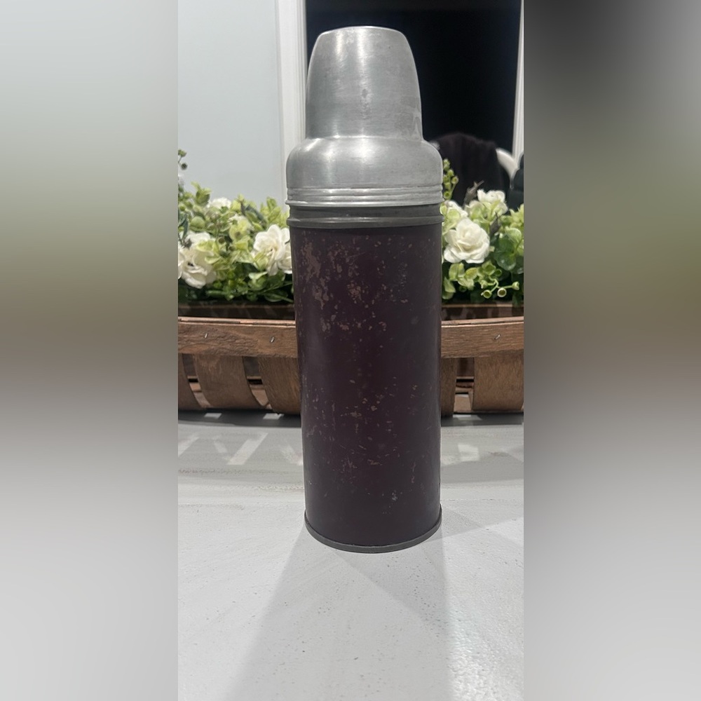 Vtg Landers Frary Clark Columbia Drink Thermos Glass Lined Cork Top 1914 IUC